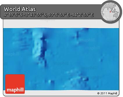 Physical 3D Map of the Area around 4° 1' 30" S, 93° 34' 29" E