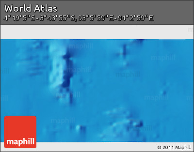 Physical 3D Map of the Area around 4° 1' 30" S, 93° 34' 29" E