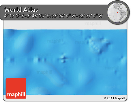 Physical 3D Map of the Area around 4° 1' 30" S, 93° 25' 30" W