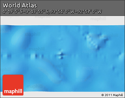 Physical 3D Map of the Area around 4° 1' 30" S, 93° 25' 30" W