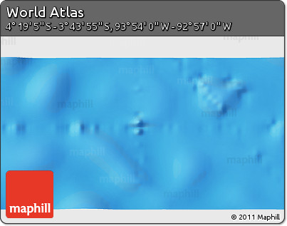 Physical 3D Map of the Area around 4° 1' 30" S, 93° 25' 30" W