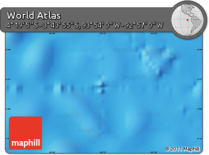 Physical Map of the Area around 4° 1' 30" S, 93° 25' 30" W