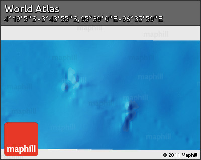 Shaded Relief 3D Map of the Area around 4° 1' 30" S, 96° 7' 30" E