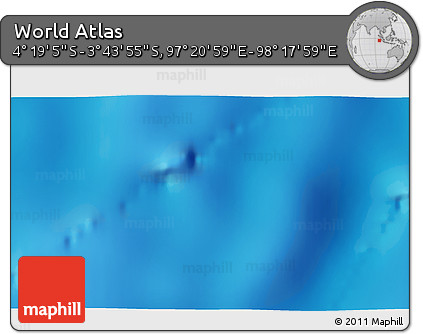 Physical 3D Map of the Area around 4° 1' 30" S, 97° 49' 29" E