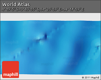 Physical 3D Map of the Area around 4° 1' 30" S, 97° 49' 29" E