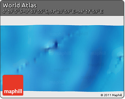 Physical 3D Map of the Area around 4° 1' 30" S, 97° 49' 29" E