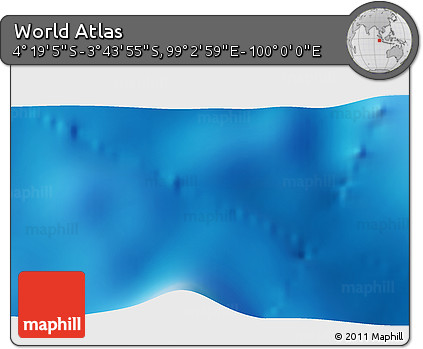 Physical 3D Map of the Area around 4° 1' 30" S, 99° 31' 30" E