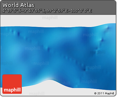 Physical 3D Map of the Area around 4° 1' 30" S, 99° 31' 30" E