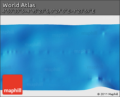 Physical 3D Map of the Area around 4° 32' 58" S, 0° 55' 29" E