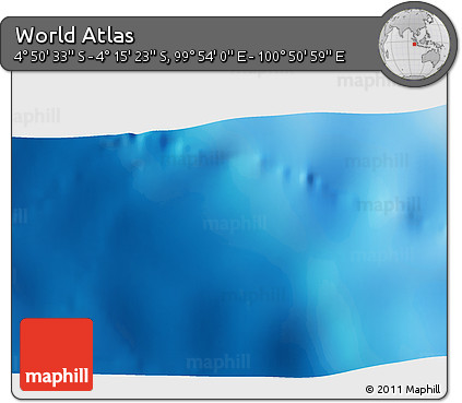 Physical 3D Map of the Area around 4° 32' 58" S, 100° 22' 30" E