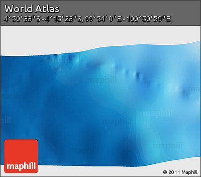 Physical 3D Map of the Area around 4° 32' 58" S, 100° 22' 30" E