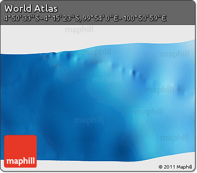 Physical 3D Map of the Area around 4° 32' 58" S, 100° 22' 30" E