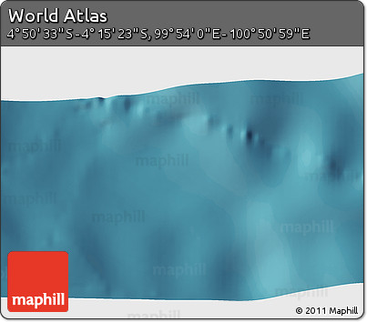 Satellite 3D Map of the Area around 4° 32' 58" S, 100° 22' 30" E