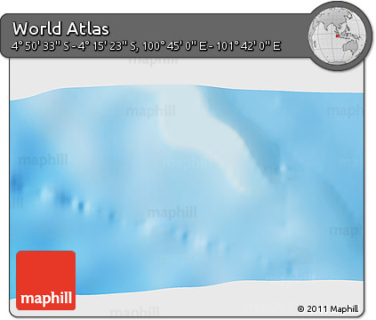 Physical 3D Map of the Area around 4° 32' 58" S, 101° 13' 29" E