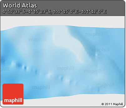 Physical 3D Map of the Area around 4° 32' 58" S, 101° 13' 29" E