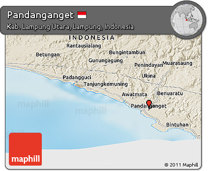 Shaded Relief Panoramic Map of Pandanganget