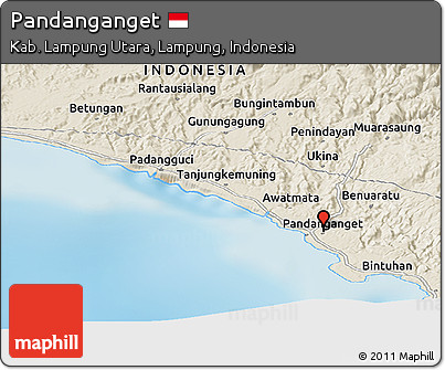 Shaded Relief Panoramic Map of Pandanganget