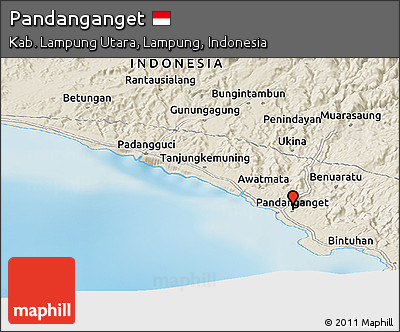 Shaded Relief Panoramic Map of Pandanganget