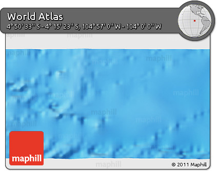 Physical 3D Map of the Area around 4° 32' 58" S, 104° 28' 29" W