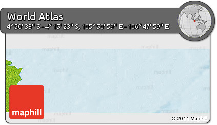 Physical Panoramic Map of the Area around 4° 32' 58" S, 106° 19' 29" E
