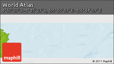 Physical Panoramic Map of the Area around 4° 32' 58" S, 106° 19' 29" E