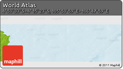 Physical Panoramic Map of the Area around 4° 32' 58" S, 106° 19' 29" E