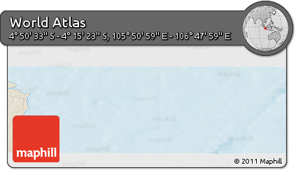 Shaded Relief Panoramic Map of the Area around 4° 32' 58" S, 106° 19' 29" E