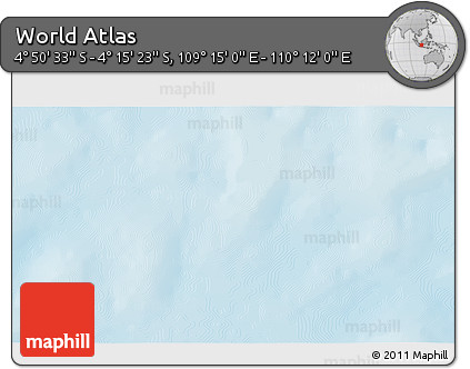 Physical 3D Map of the Area around 4° 32' 58" S, 109° 43' 29" E