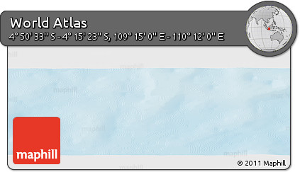 Shaded Relief Panoramic Map of the Area around 4° 32' 58" S, 109° 43' 29" E