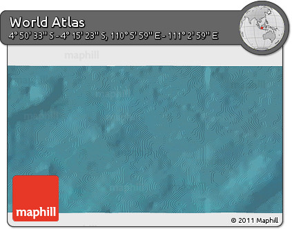 Satellite 3D Map of the Area around 4° 32' 58" S, 110° 34' 29" E