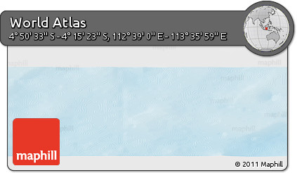 Physical Panoramic Map of the Area around 4° 32' 58" S, 113° 7' 30" E