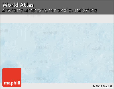 Physical 3D Map of the Area around 4° 32' 58" S, 113° 58' 29" E