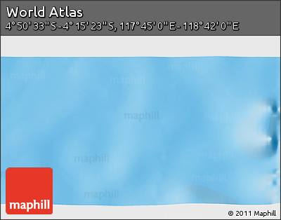 Physical 3D Map of the Area around 4° 32' 58" S, 118° 13' 29" E