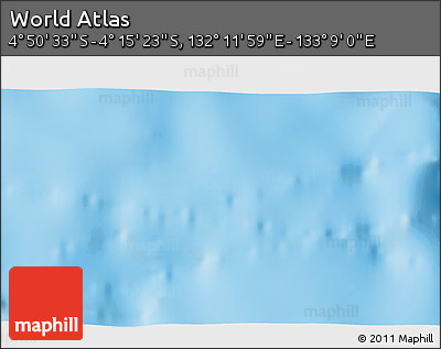 Physical 3D Map of the Area around 4° 32' 58" S, 132° 40' 30" E