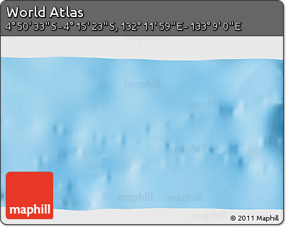 Physical 3D Map of the Area around 4° 32' 58" S, 132° 40' 30" E