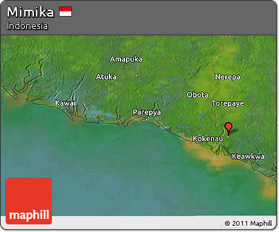 Satellite 3D Map of Mimika