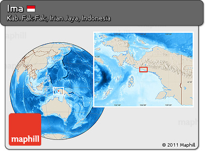 Shaded Relief Location Map of Ima