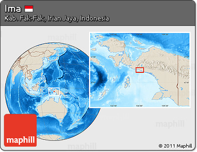 Shaded Relief Location Map of Ima
