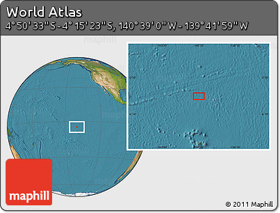 Satellite Location Map of the Area around 4° 32' 58" S, 140° 10' 30" W