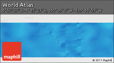 Shaded Relief Panoramic Map of the Area around 4° 32' 58" S, 140° 10' 30" W