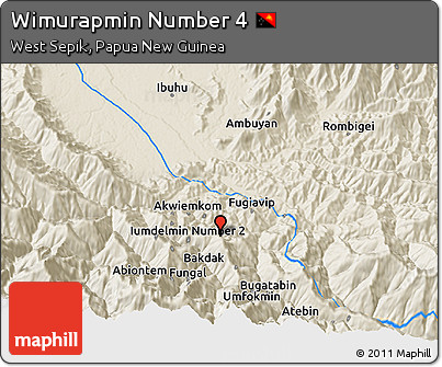 Shaded Relief 3D Map of Wimurapmin Number 4