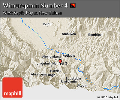 Shaded Relief 3D Map of Wimurapmin Number 4