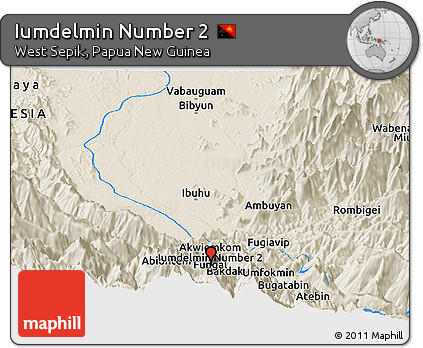 Shaded Relief Panoramic Map of Iumdelmin Number 2
