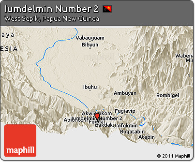 Shaded Relief Panoramic Map of Iumdelmin Number 2