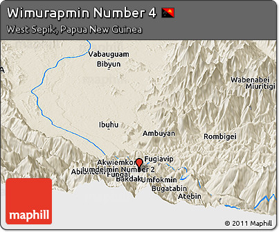 Shaded Relief Panoramic Map of Wimurapmin Number 4