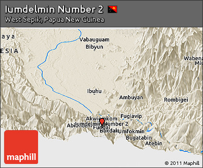 Shaded Relief Panoramic Map of Iumdelmin Number 2