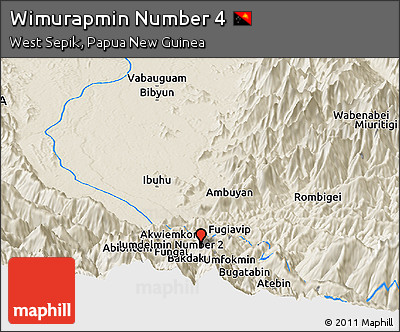 Shaded Relief Panoramic Map of Wimurapmin Number 4