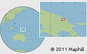 Savanna Style Location Map of the area around 4° 32' 58" S, 144° 34' 29" E