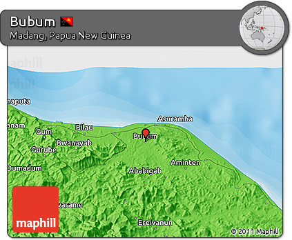 Political 3D Map of Bubum