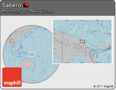 Gray Location Map of Sabero, hill shading